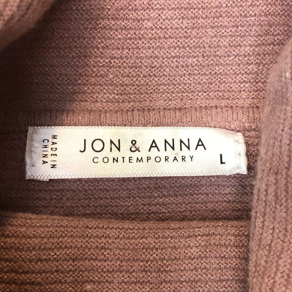 Jon & Anna Contemporary pink cowl neck long sleeve sweater size large - Picture 9 of 10